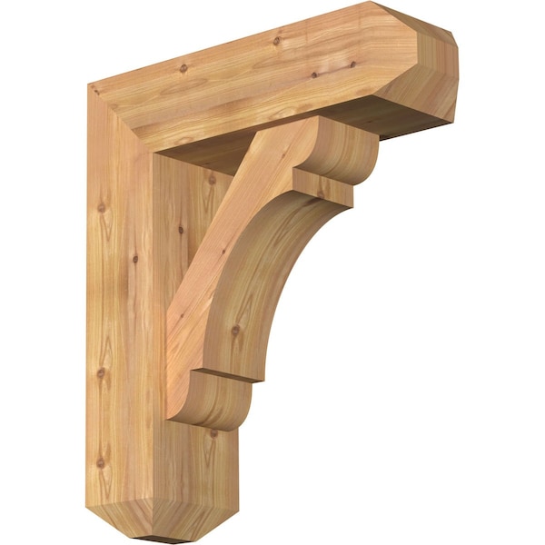 Ekena Millwork Olympic Craftsman Smooth Bracket w/ Offset Brace, Western Red Cedar, 7 1/2"W x 24"D x 28"H BKT0806X24X28OLY04SWR - main